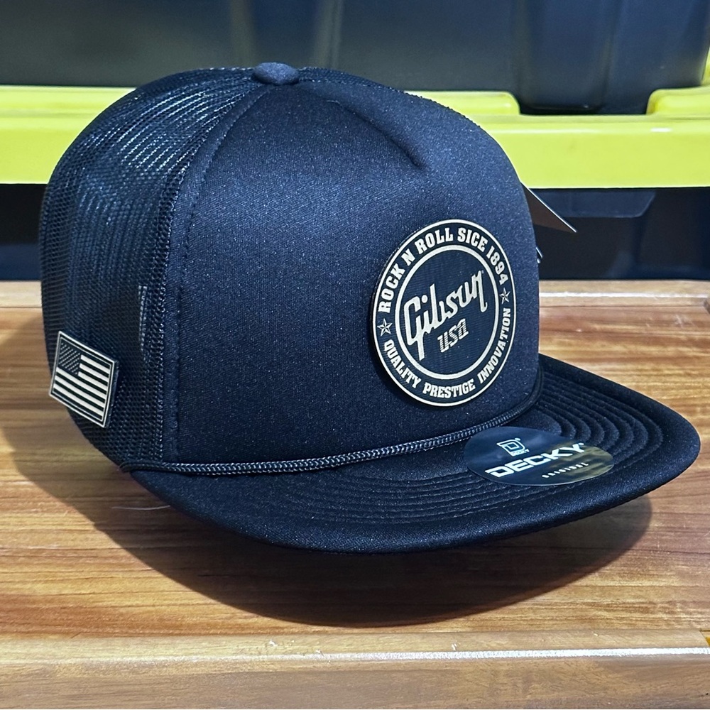 Gibson USA snapback Style Mens foam Trucker Hat  Snapback  logo  Decky Hat